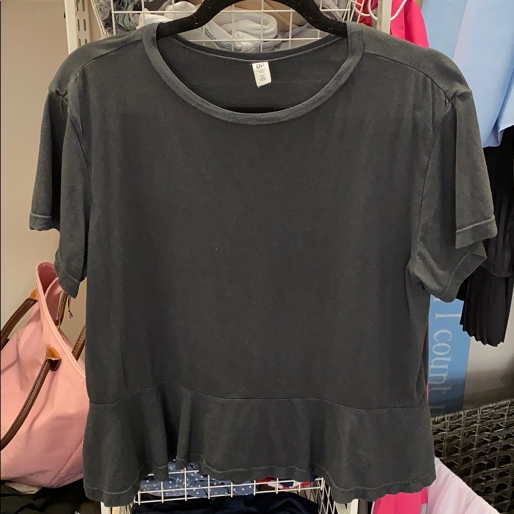 Charcoal Black soft scoop neck top